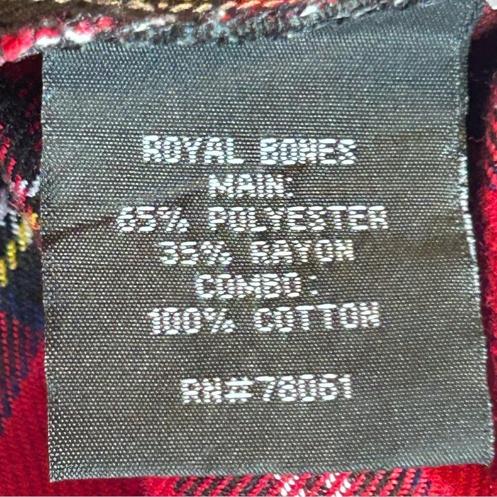 Royal Bones Y2K 90s Mini Pleated Red Tartan Plaid Skirt L Academia Punk Goth - Picture 12 of 14